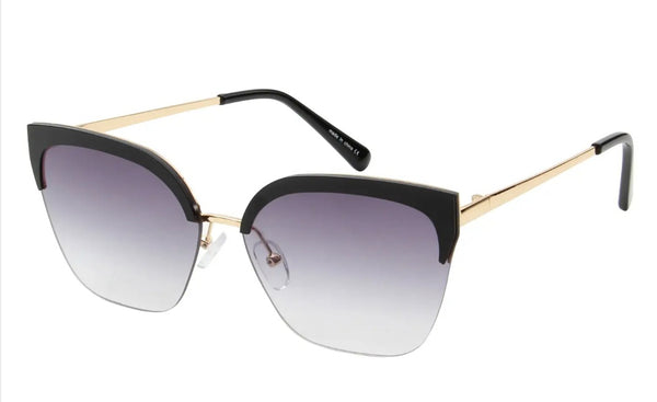 Black/Gold--Retro Cat Eye Sunglasses