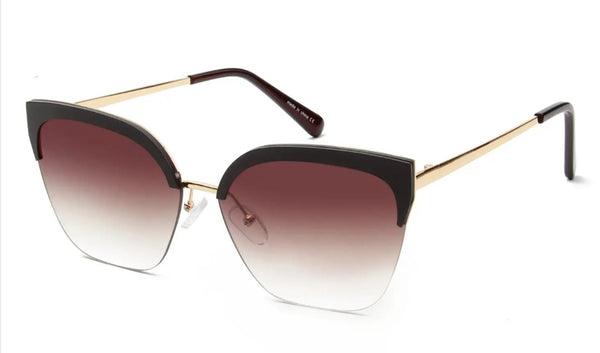 Gold/Brown--Retro Cat Eye Sunglasses