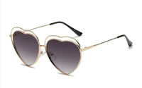 Gold/Gradient Purple--Metal Heart Shaped Frame Sunglasses