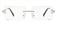 Clear--Rimless Retro Rectangle Sunglasses